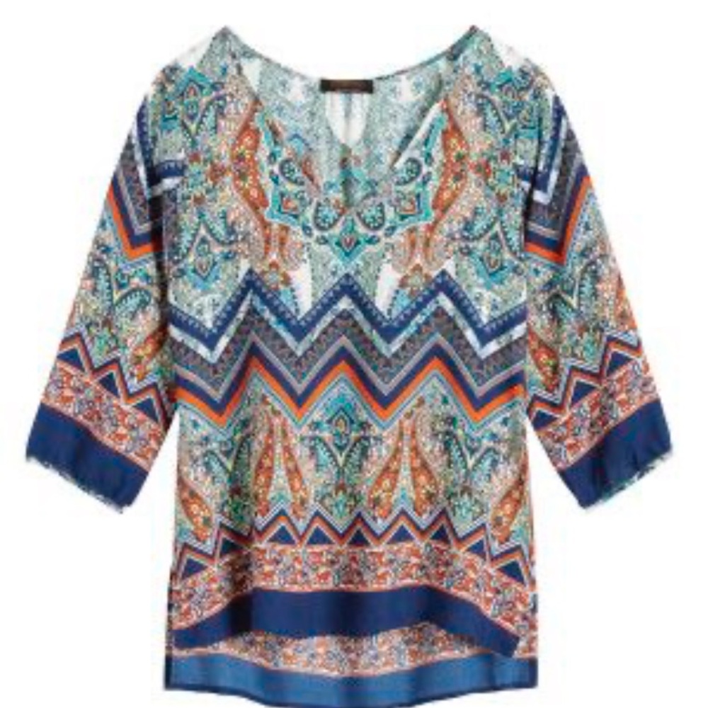 Renee C V-neck blouse in vibrant colors, Size S